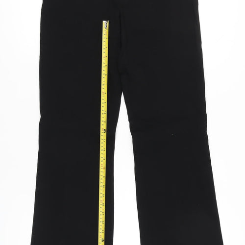Zara Women Black Slim Fit Straight Leg Trousers Size S