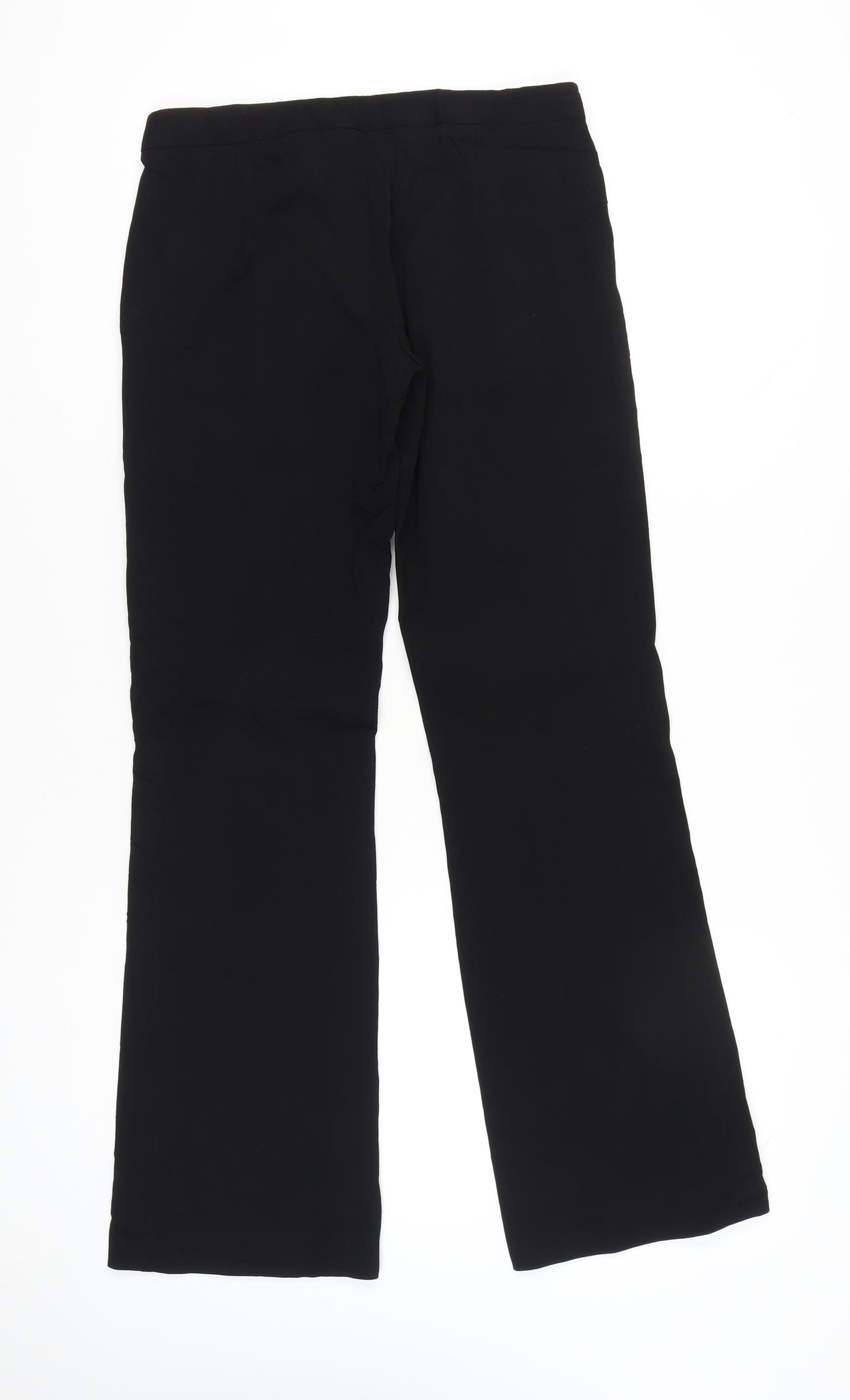 Zara Women Black Slim Fit Straight Leg Trousers Size S