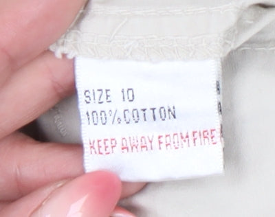Voodoo Dolls Womens Beige Cotton Cargo Trousers Size 10