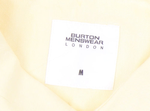 Burton Menswear London Men’s Yellow Cotton Short Sleeve Button-Up Shirt M
