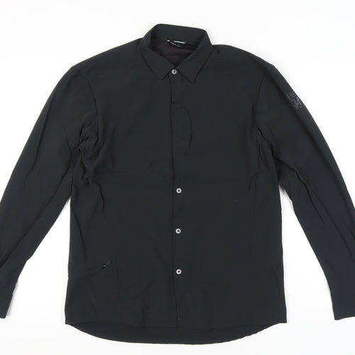 Union 34 Men's Black Slim Fit Long Sleeve Button-Up Shirt S