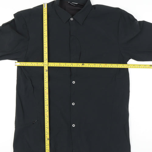 Union 34 Men's Black Slim Fit Long Sleeve Button-Up Shirt S
