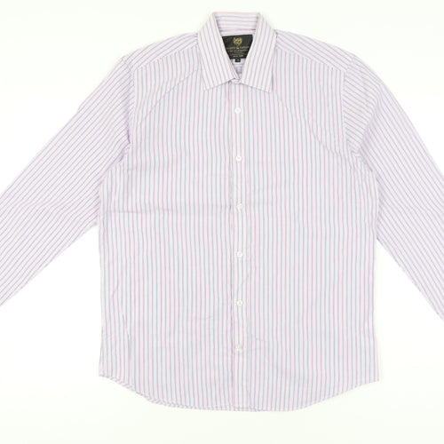 Scott & Taylor Men's Multicoloured Striped 15in 38cm Long Sleeve Button-Up Shirt