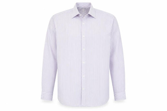 Front view of Scott & Taylor Men's Multicoloured Striped 15in 38cm Long Sleeve Button-Up Shirt