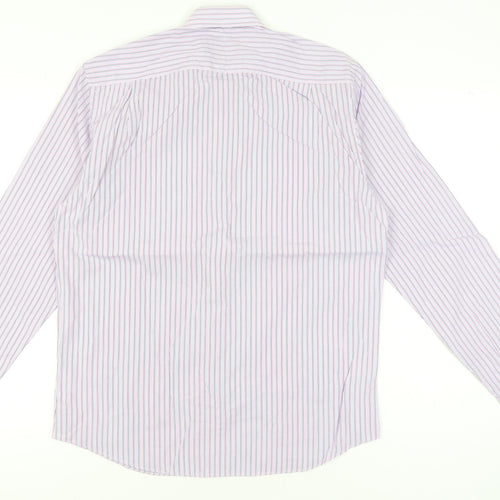 Scott & Taylor Men's Multicoloured Striped 15in 38cm Long Sleeve Button-Up Shirt
