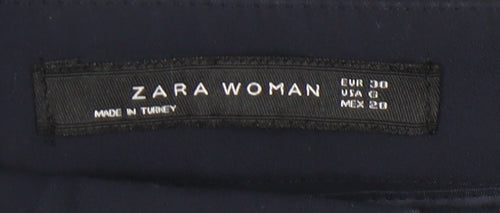 Zara Women Blue Slim Fit Straight Trousers Size 2