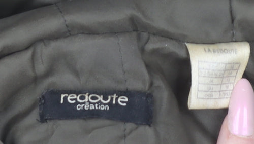 La Redoute Women’s Green Parka Coat Size 10 Hooded Mid-Length Cotton