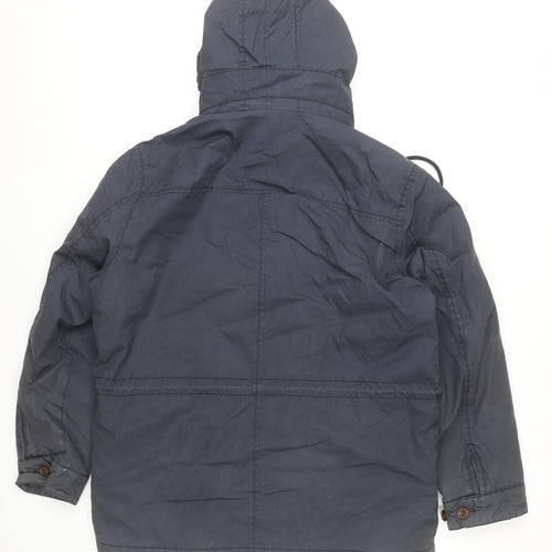 Goodsouls Men’s Blue L Parka Jacket Hooded Polyester Cotton