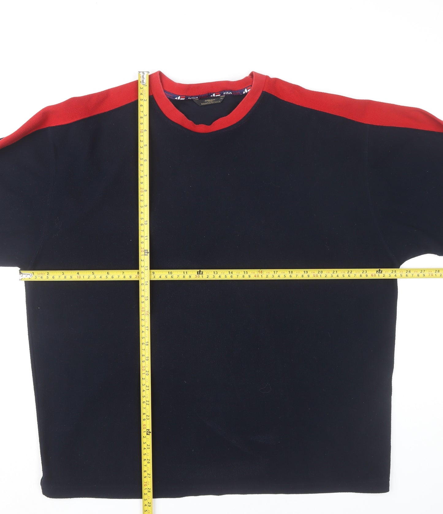 Marks and Spencer St Michael Men’s Navy Red XL Pullover Sweatshirt
