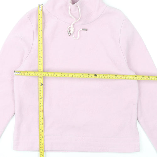 Kaiiko Women’s Pink Fleece Sweatshirt UK 12 Drawstring High Neck