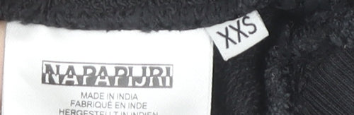 Napapijri Men's Black Pullover Hoodie XS Logo Flag Embroidered