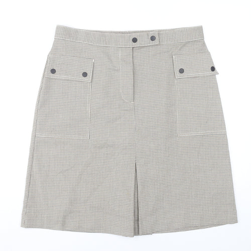 Marks and Spencer Women Grey Size 16 Check Pencil Skirt Workwear