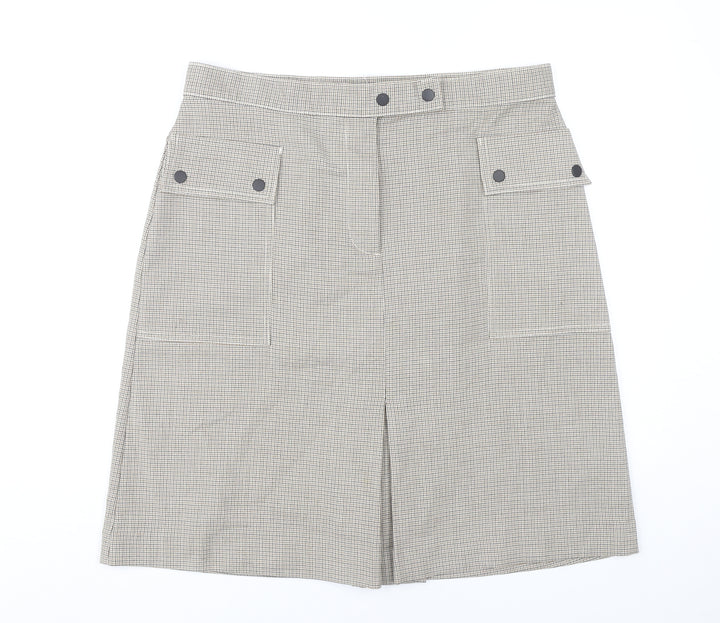 Marks and Spencer Women Grey Size 16 Check Pencil Skirt Workwear