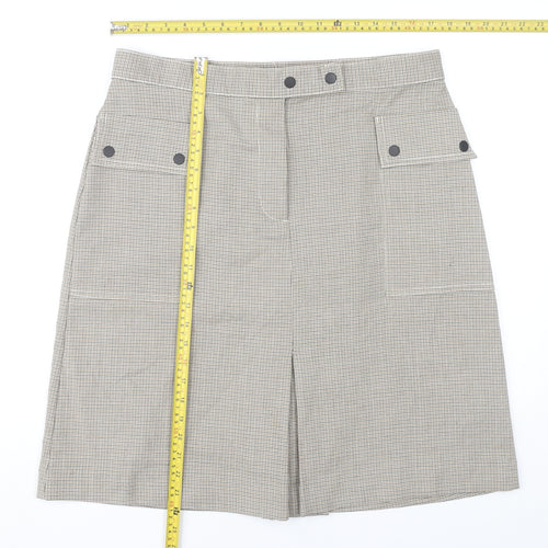 Marks and Spencer Women Grey Size 16 Check Pencil Skirt Workwear