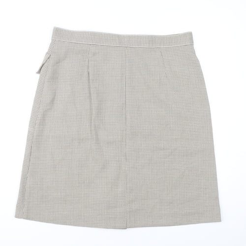 Marks and Spencer Women Grey Size 16 Check Pencil Skirt Workwear