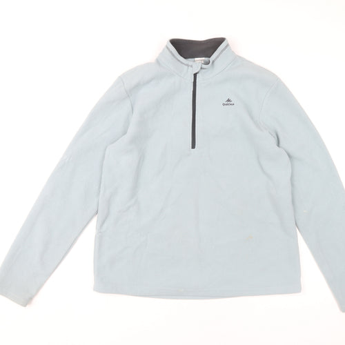 Quechua Girls Blue 14-15Y Fleece Pullover Sweatshirt 1/4 Zip Outdoor