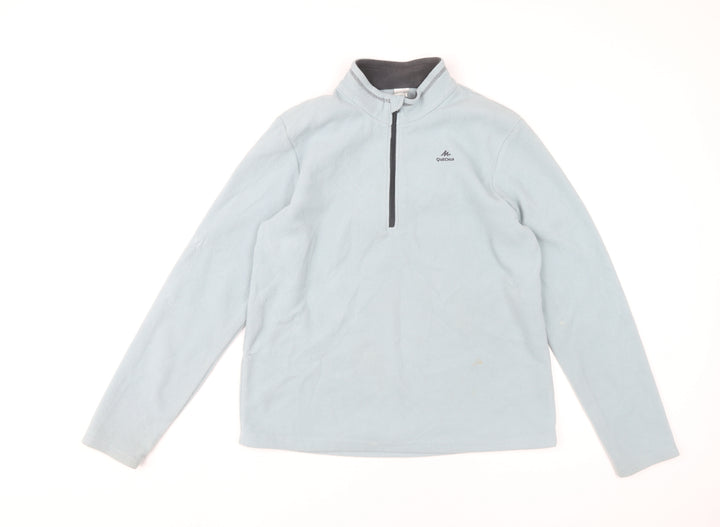 Quechua Girls Blue 14-15Y Fleece Pullover Sweatshirt 1/4 Zip Outdoor