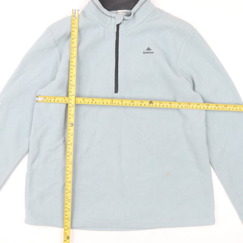 Quechua Girls Blue 14-15Y Fleece Pullover Sweatshirt 1/4 Zip Outdoor
