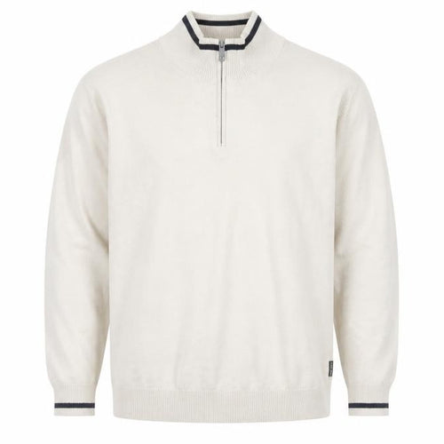 Only & Sons Men’s Beige XL Cotton 1/2 Zip Mock Neck Jumper