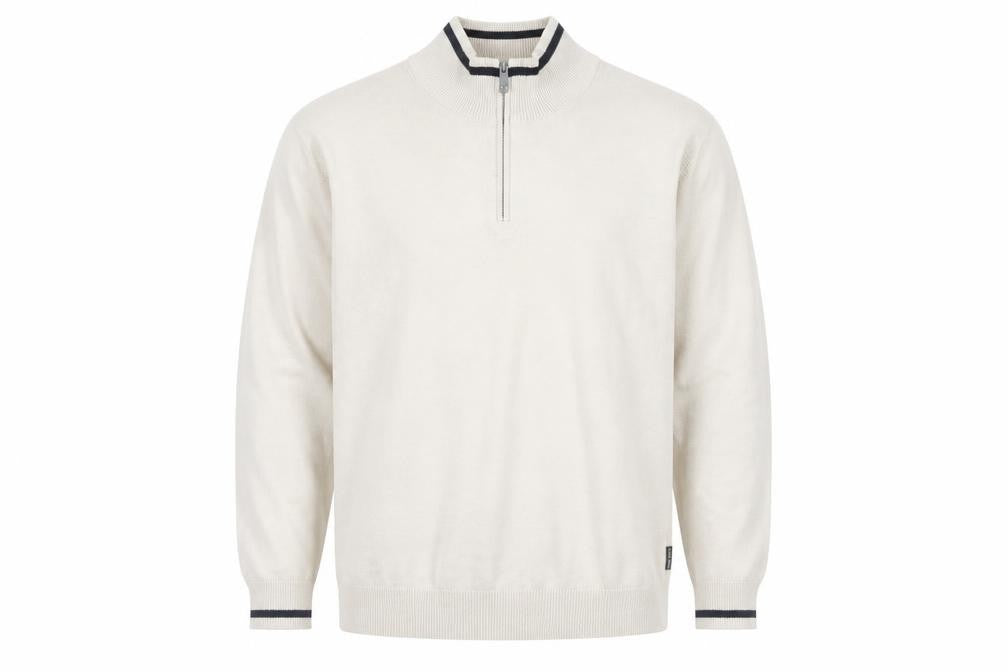 Only & Sons Men’s Beige XL Cotton 1/2 Zip Mock Neck Jumper