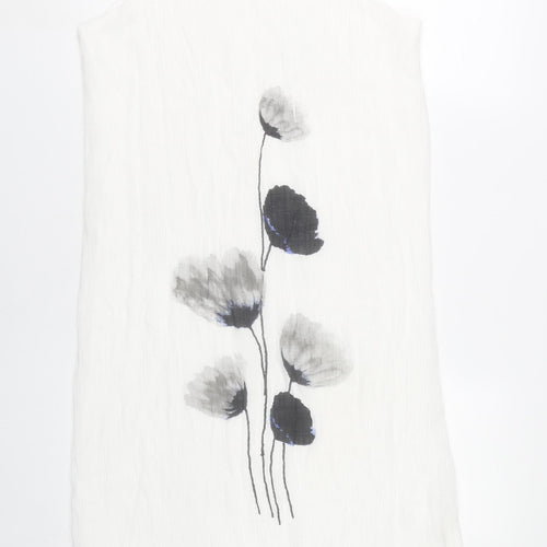 Saloos Women’s White Floral Sleeveless Shift Dress Size 16