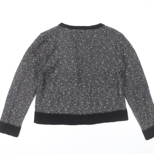 Brandtex Women Grey Studded Cardigan L Long Sleeve Knit
