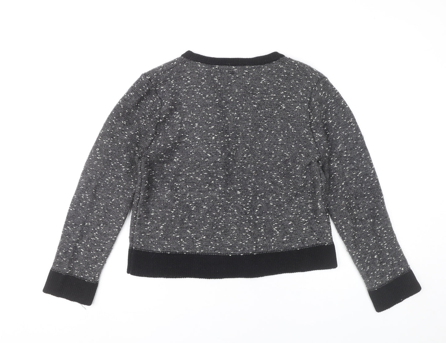 Brandtex Women Grey Studded Cardigan L Long Sleeve Knit