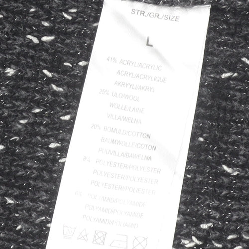 Brandtex Women Grey Studded Cardigan L Long Sleeve Knit