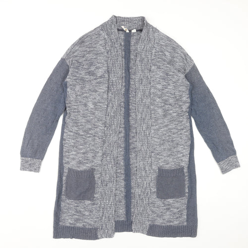 White Stuff Womens Grey Size 8 Long Sleeve Knit Cardigan with Pockets