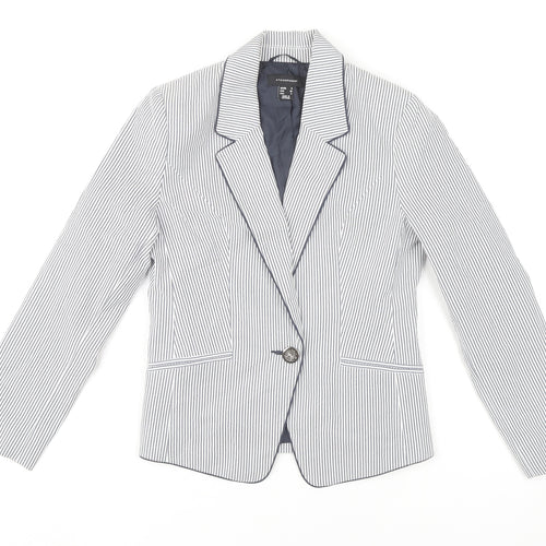 Atmosphere Women Grey Pinstripe Blazer UK 8 Regular Fit Jacket