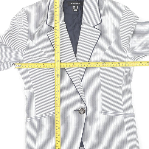 Atmosphere Women Grey Pinstripe Blazer UK 8 Regular Fit Jacket