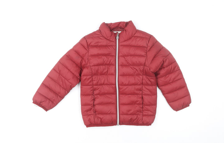 Lupilu Girls Red Puffer Jacket 4 Years Quilted Winter Coat