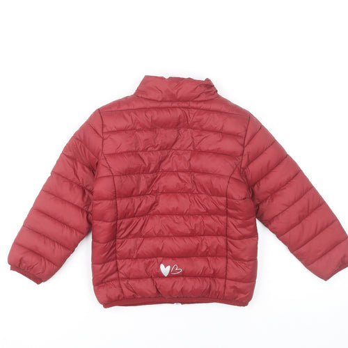 Lupilu Girls Red Puffer Jacket 4 Years Quilted Winter Coat