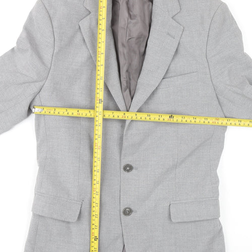 boohooMAN Men’s Grey Slim Fit Two-Button Blazer Jacket Size 38