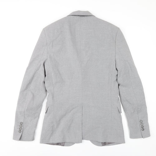 boohooMAN Men’s Grey Slim Fit Two-Button Blazer Jacket Size 38