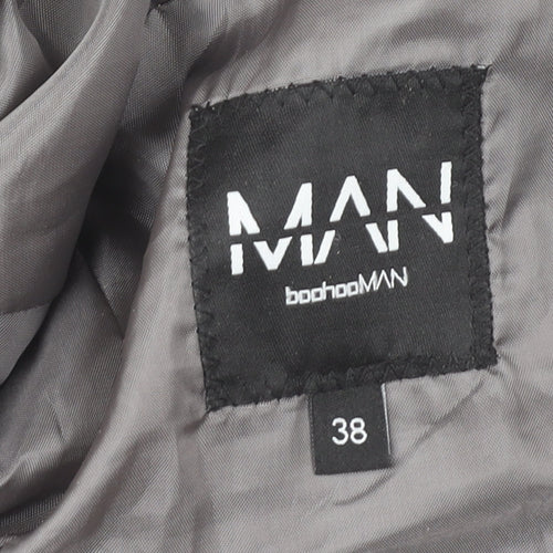 boohooMAN Men’s Grey Slim Fit Two-Button Blazer Jacket Size 38
