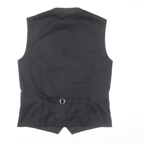 Next Men’s Grey Wool Blend Waistcoat Size 38 Long Length Formal