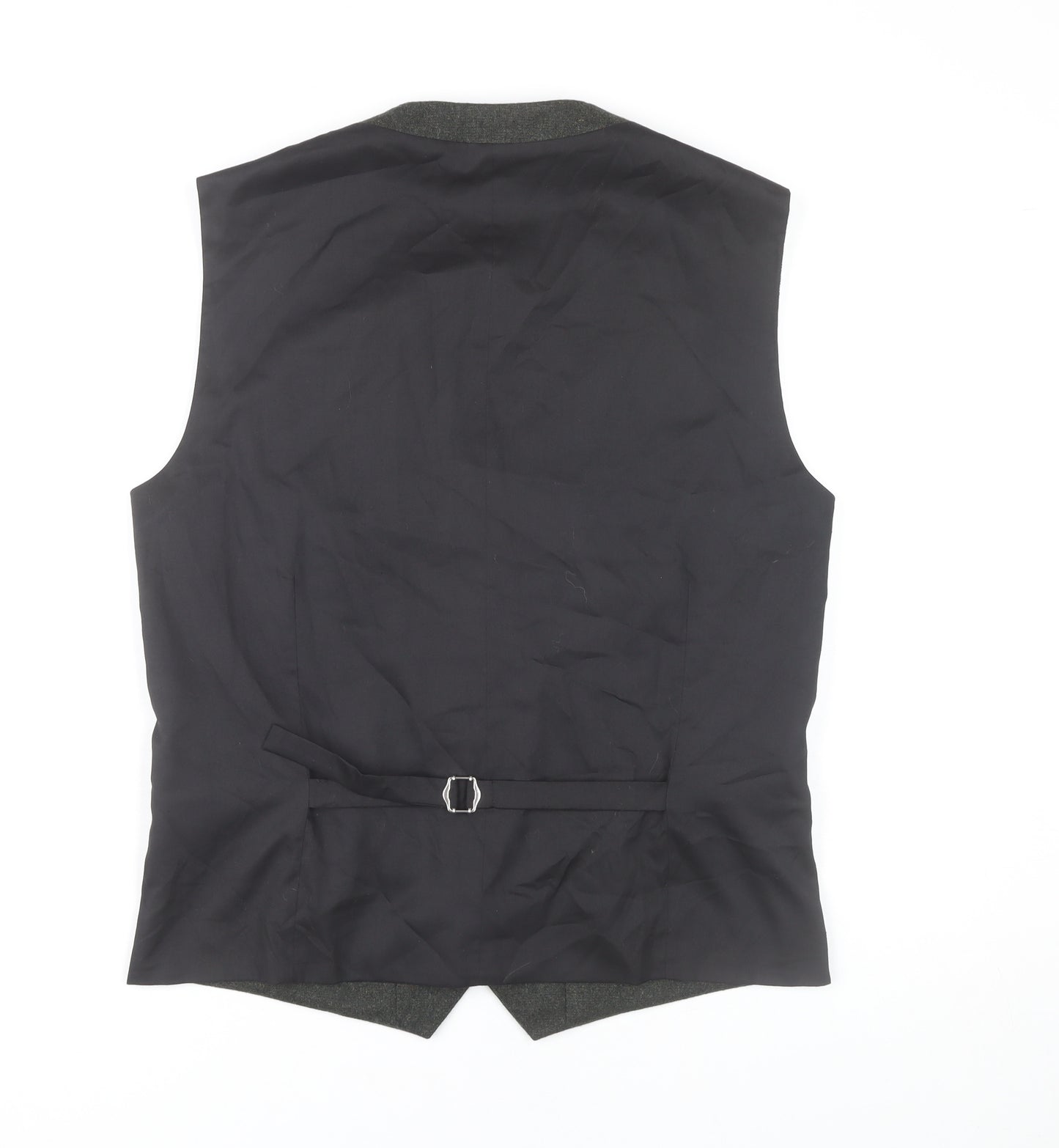 Next Men’s Grey Wool Blend Waistcoat Size 38 Long Length Formal