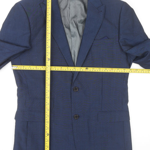 Next Men's Blue 38R Regular Fit Wool Blend Blazer Jacket