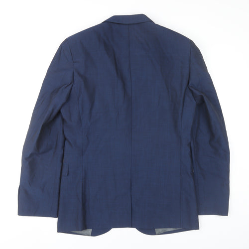 Next Men's Blue 38R Regular Fit Wool Blend Blazer Jacket