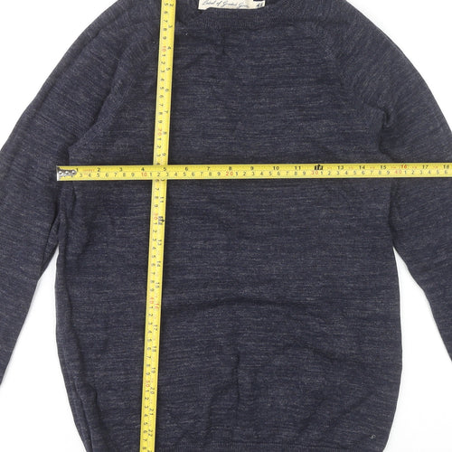 H&M Men’s Blue XS Cotton Crew Neck Jumper Pullover Knitwear