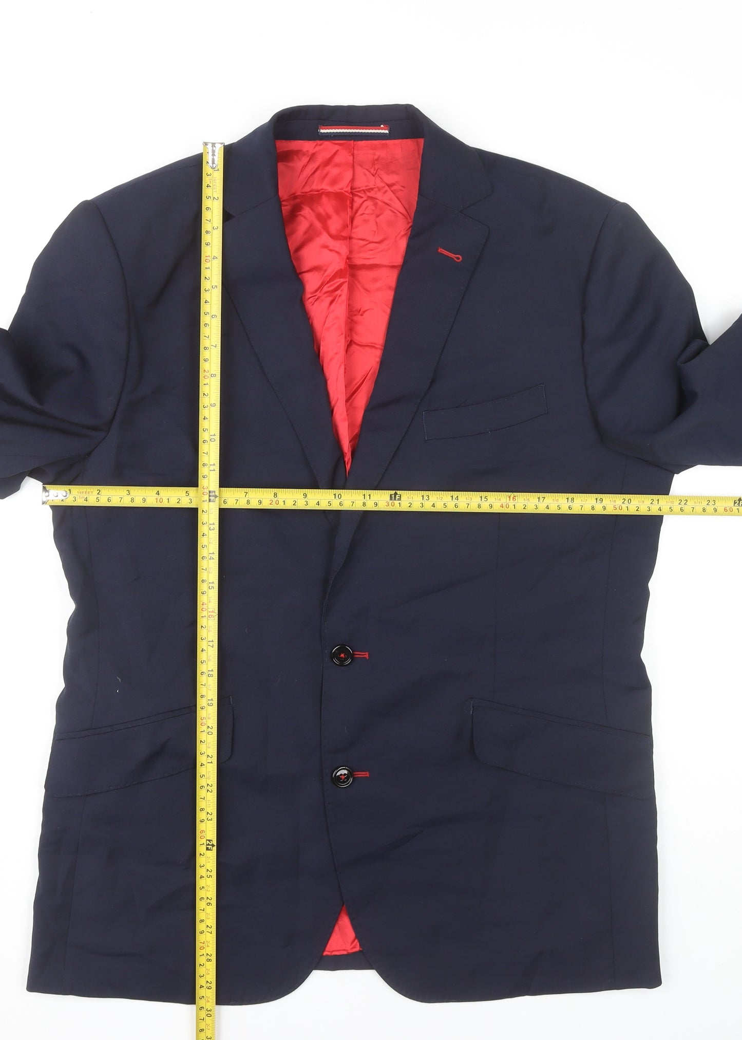 El Ganso Men's Blue Wool Slim Fit Blazer Jacket Size 42