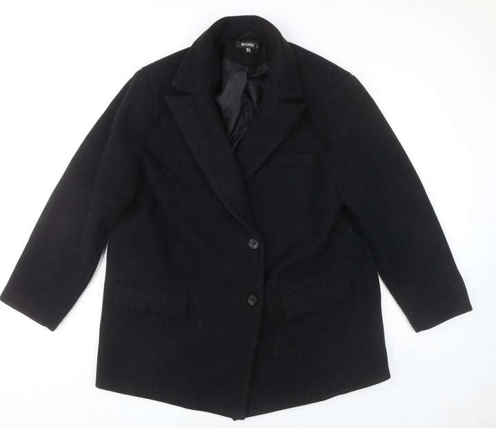 Missguided Womens Black Blazer UK 14 Regular Fit Polyester