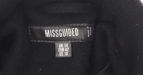 Missguided Womens Black Blazer UK 14 Regular Fit Polyester