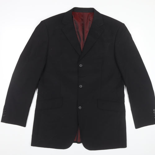 Milan Collection Men’s Black 40R Regular Polyester Blazer Jacket