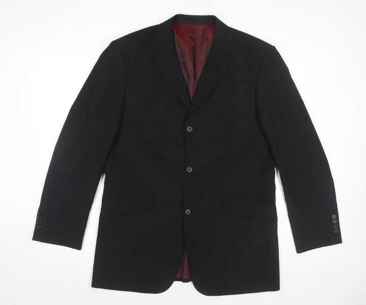 Milan Collection Men’s Black 40R Regular Polyester Blazer Jacket