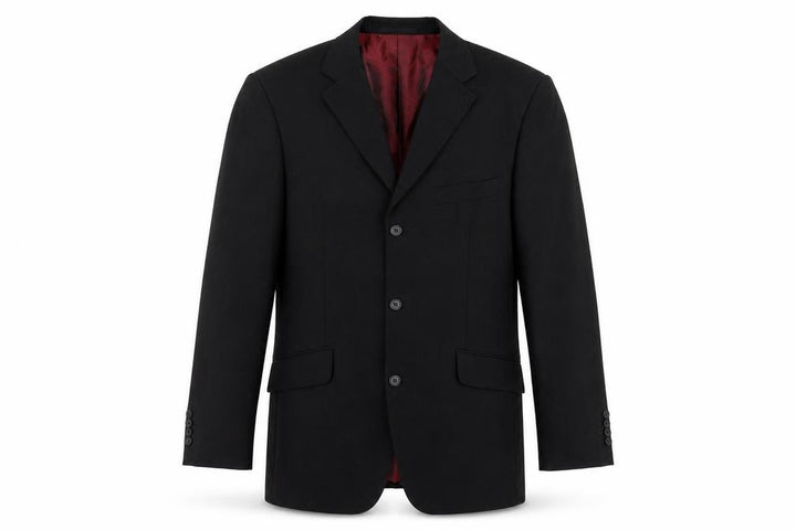 Front view of Milan Collection Men’s Black 40R Regular Polyester Blazer Jacket
