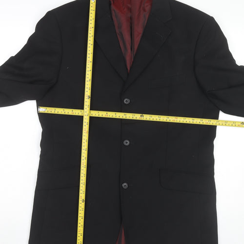 Milan Collection Men’s Black 40R Regular Polyester Blazer Jacket