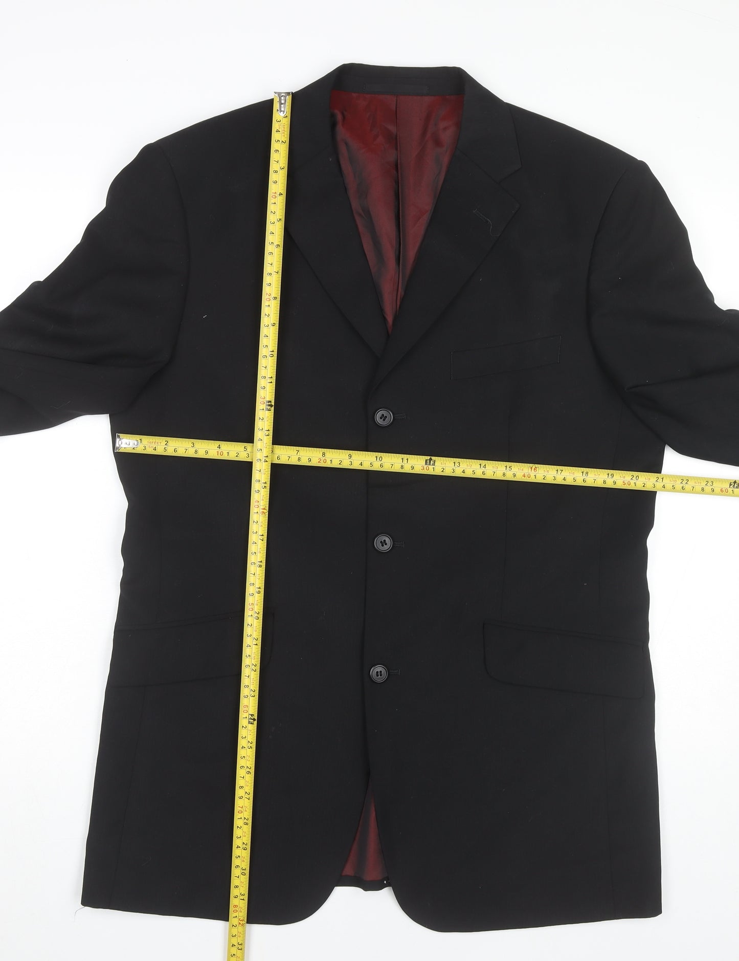 Milan Collection Men’s Black 40R Regular Polyester Blazer Jacket