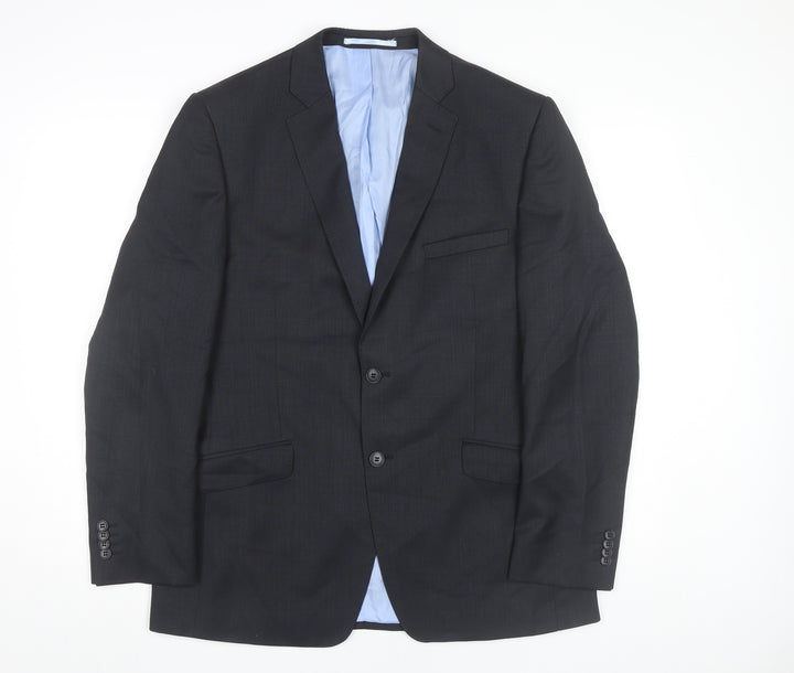 Daniel Hechter Men’s Grey Wool Blend Suit Jacket 40R Regular Fit